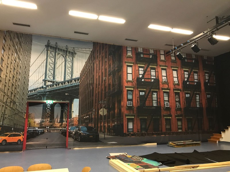 Wand im New York-Stil gestaltet