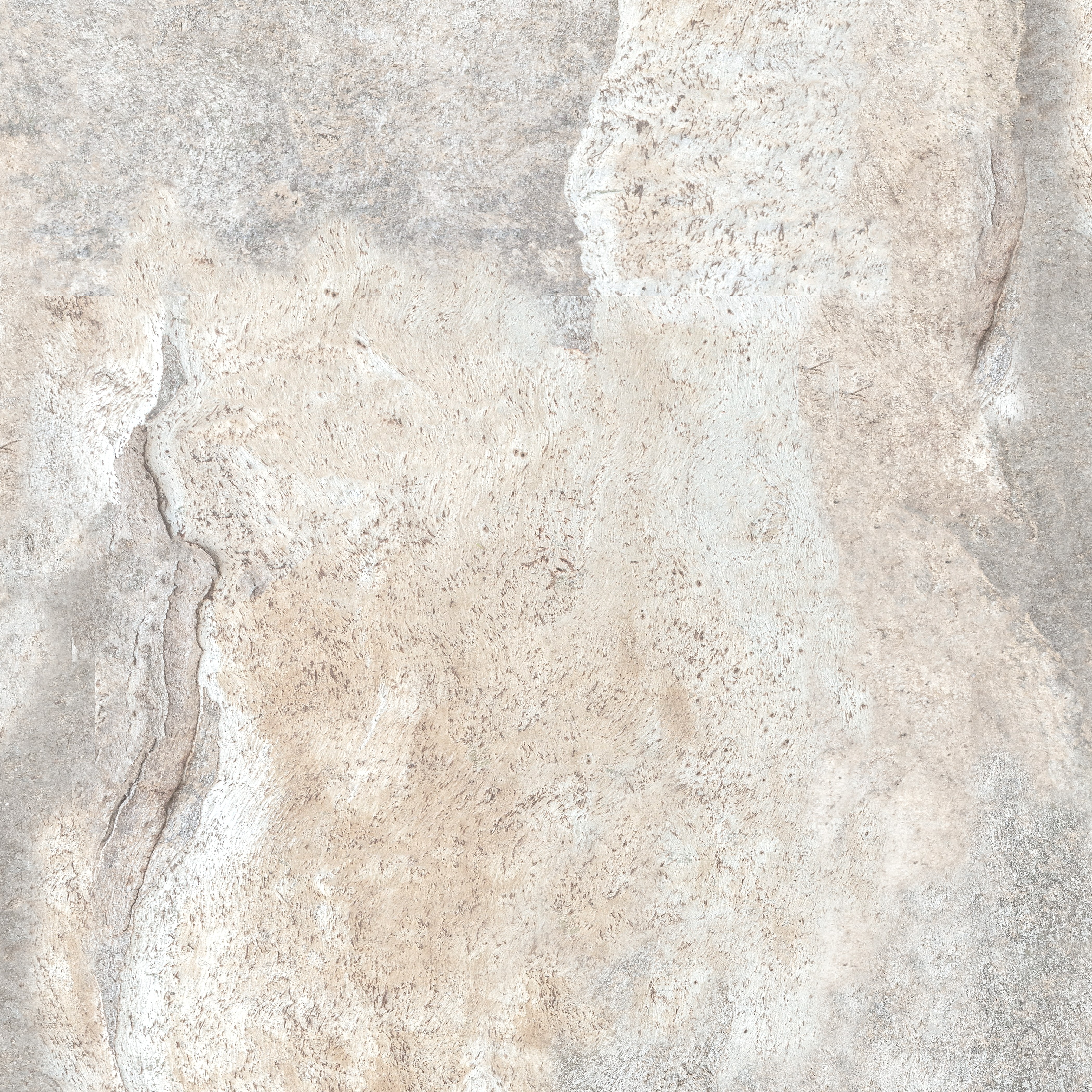 Detailansicht einer hellen Steinoptik-Oberfläche in Beige und Grau mit natürlicher, rauer Struktur für Wand- oder Bodenbeläge